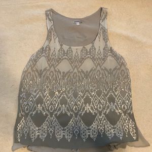 Express sequin tulip- back top sz Medium